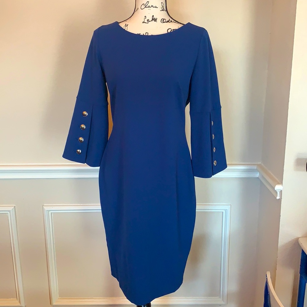 NWOT Calvin Klein 💙 Dress with 3/4 Flair Sleeves!
